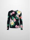Printed Sweater-Black Pop Floral