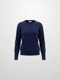 High Cuff Crew Sweater-Navy
