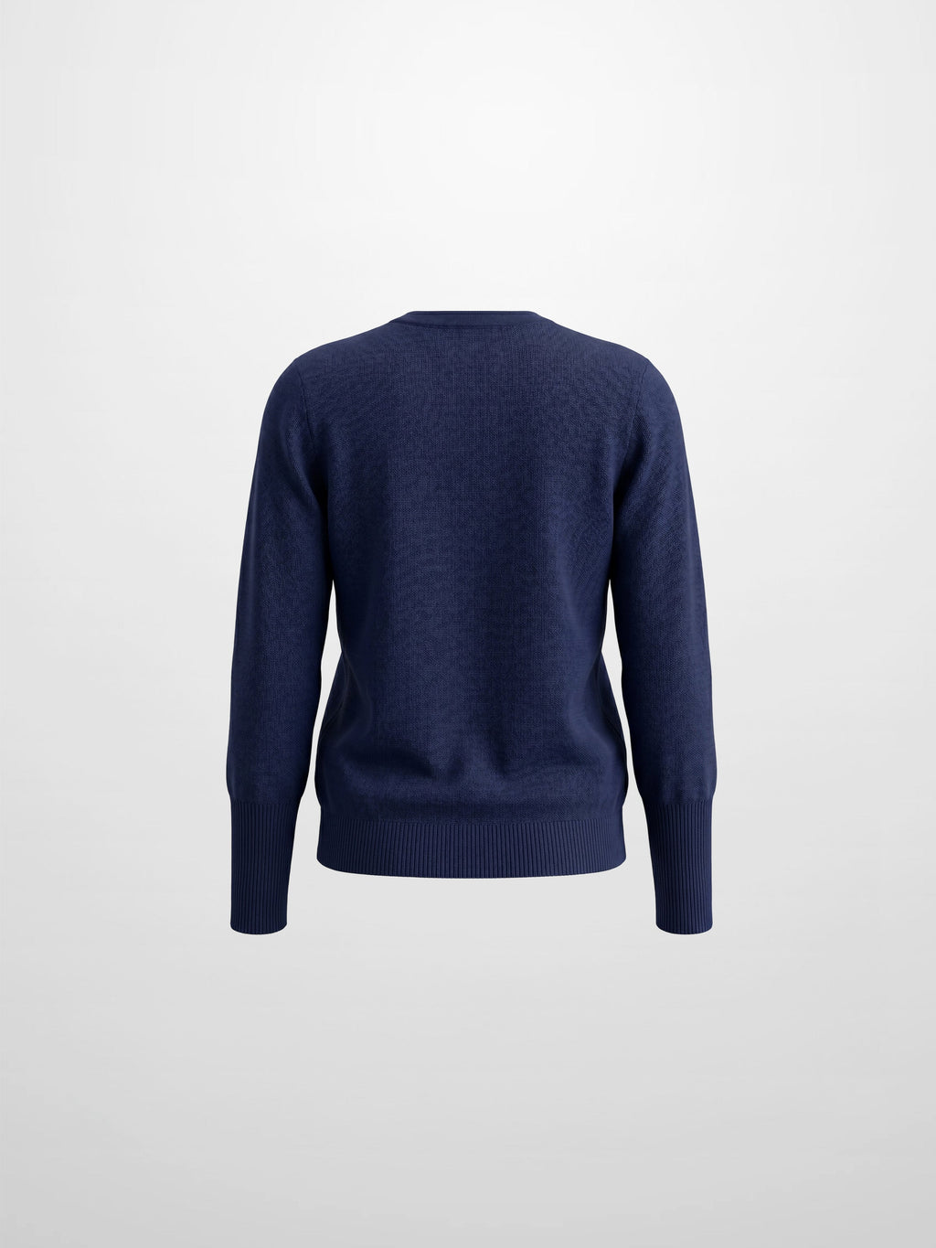 High Cuff Crew Sweater-Navy