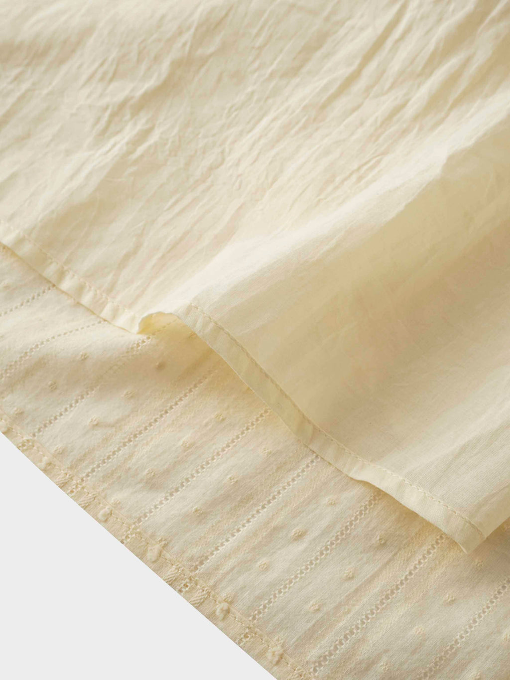 Swiss Dot Ruched Top Dress-Creamy Yellow
