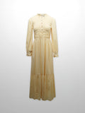 Swiss Dot Ruched Top Dress-Creamy Yellow