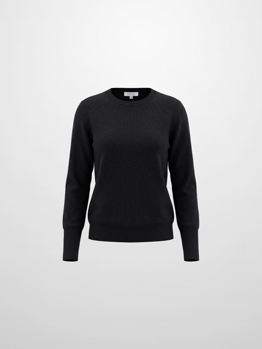 High Cuff Crew Sweater-Black