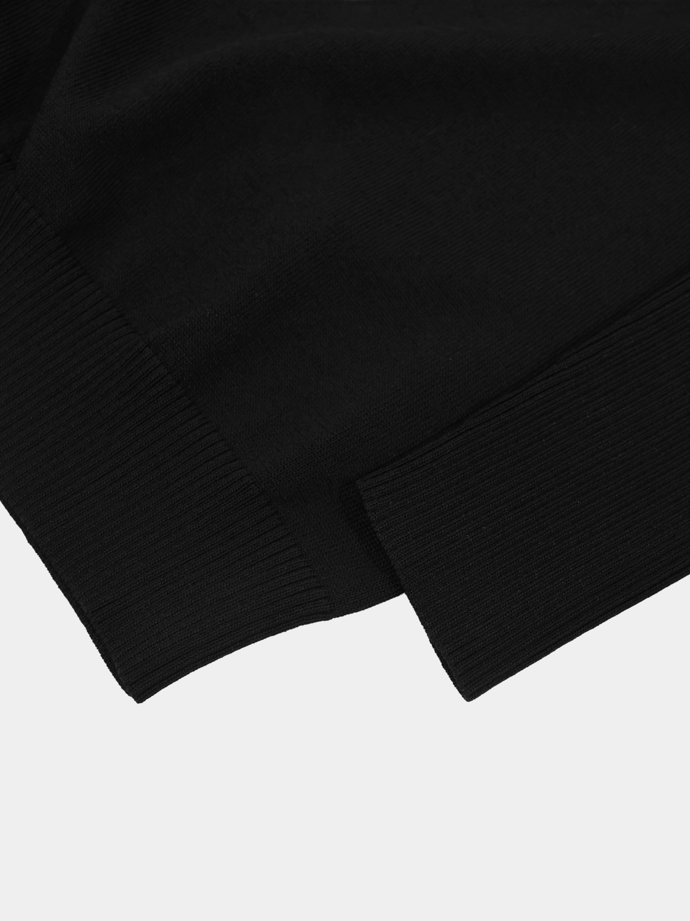 High Cuff Crew Sweater-Black