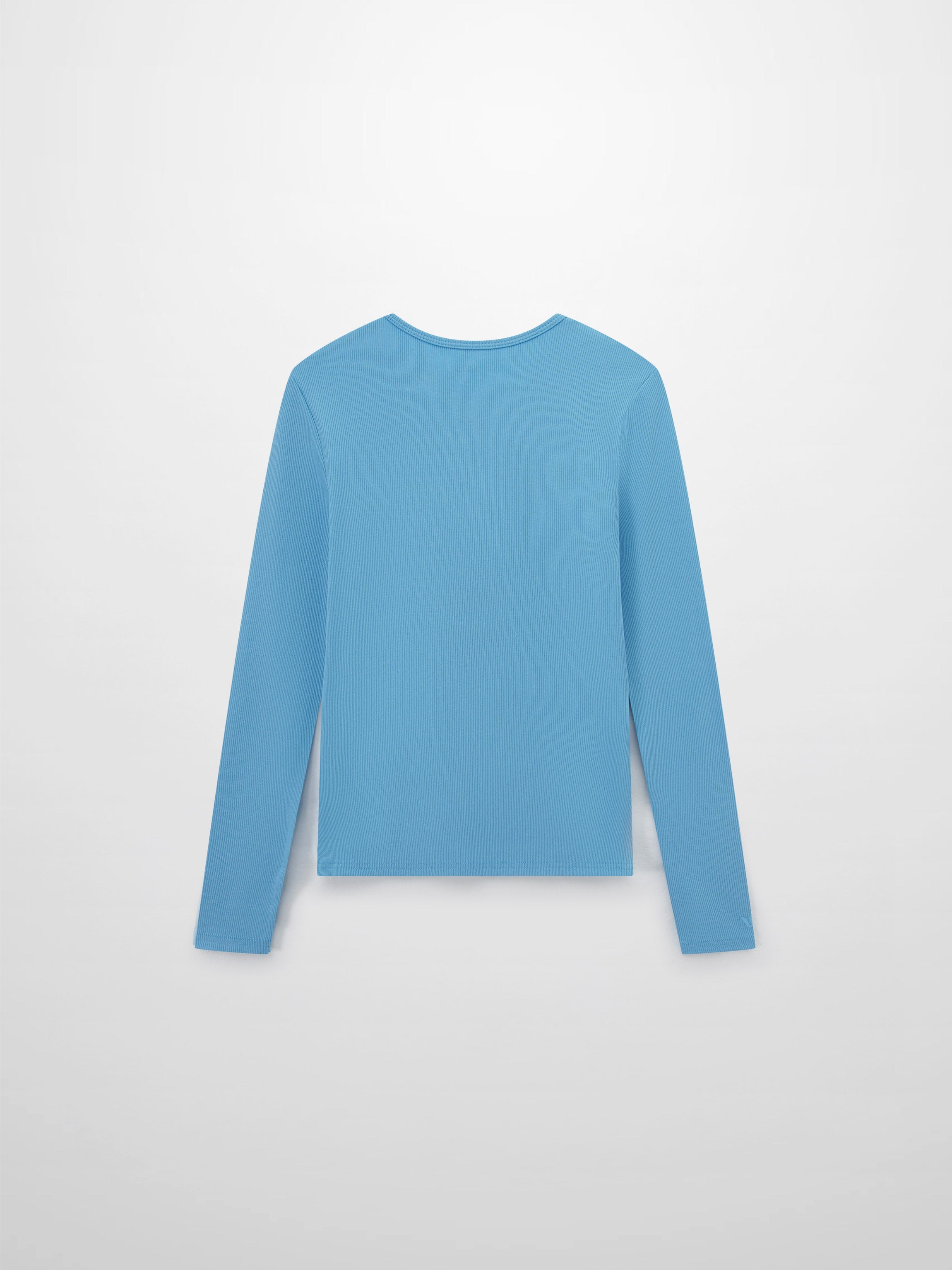 Soft Ribbed High V Tee-Sky Blue