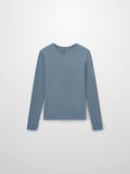 Soft Ribbed High V Tee-Dusty Blue
