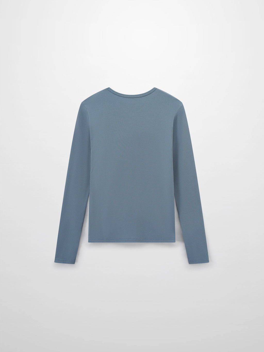 Soft Ribbed High V Tee-Dusty Blue