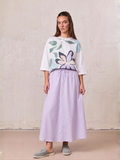 DRAWSTRING RUFFLE SKIRT-LAVENDER